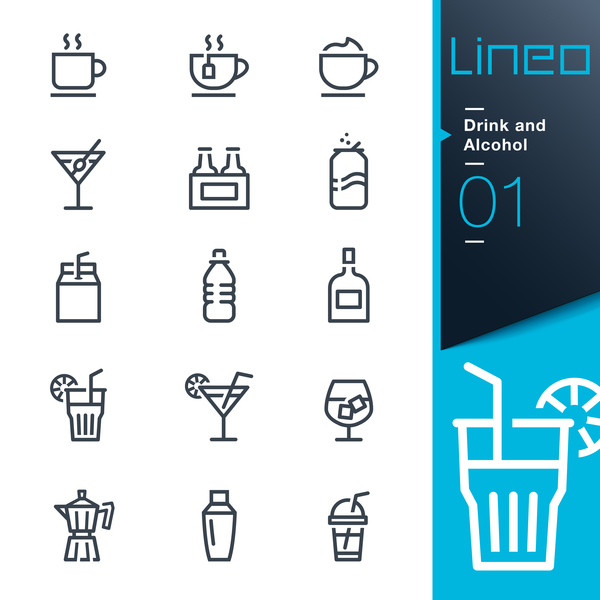lines icons drink black alcohol  