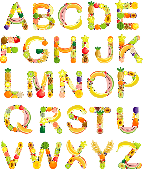 fruits alphabets 
