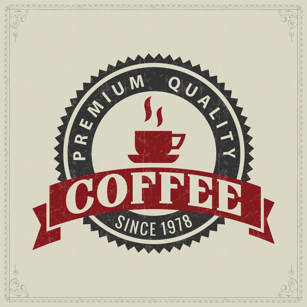Retro font labels coffee 