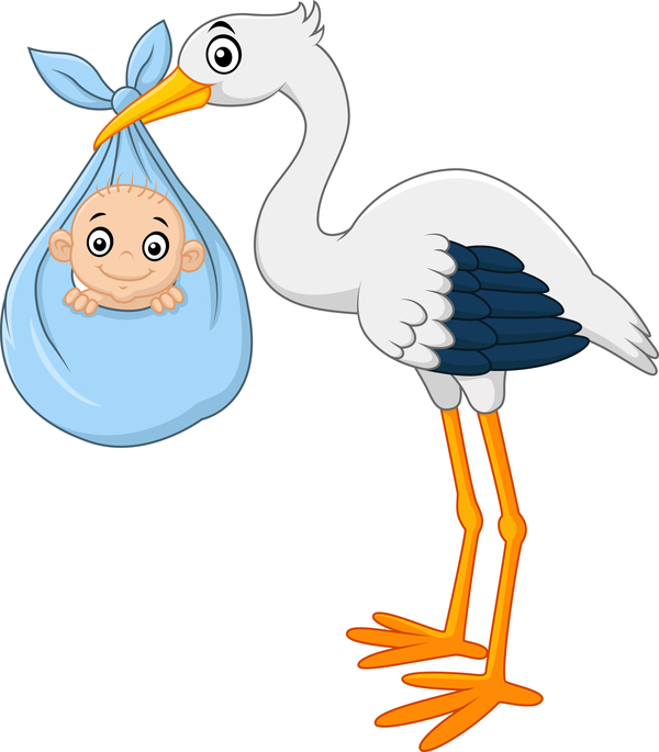 stork cute cartoon baby 