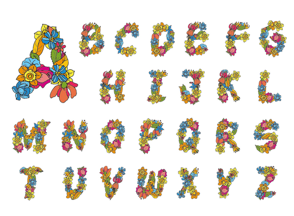 fonts flower alphabet 