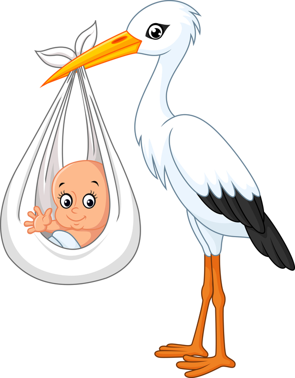 stork cute cartoon baby 