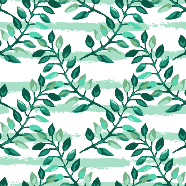 tree seamless pattern leaves branches 