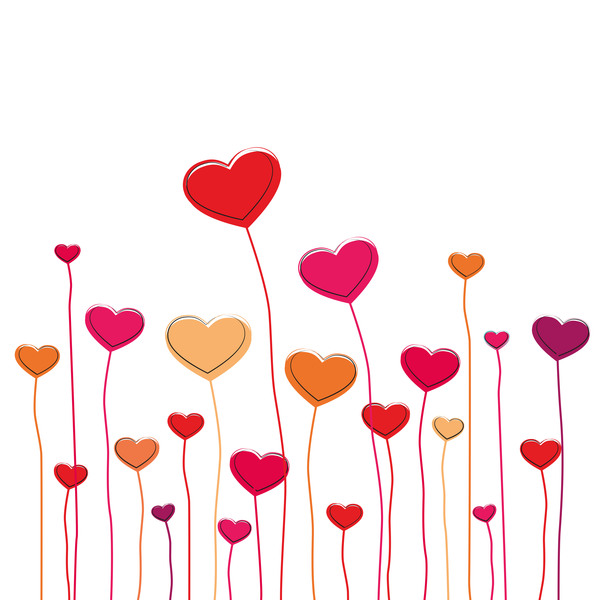 valentine illustration heart grass 