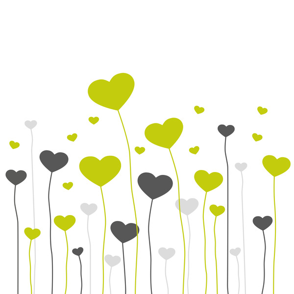 valentine illustration heart grass 