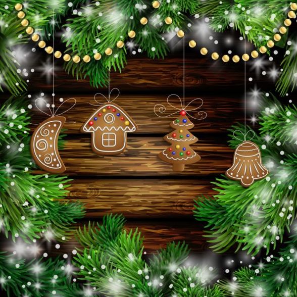 wood merry greeting christmas card 