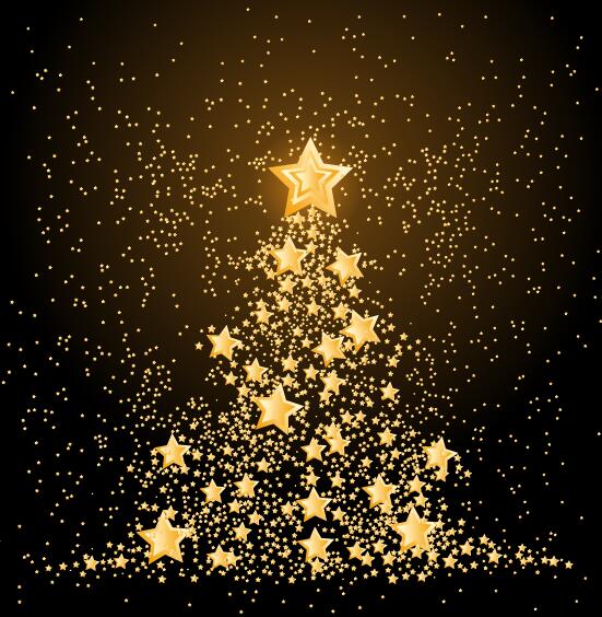 tree stars golden christmas 