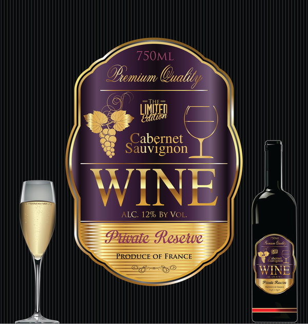 wine luxury label golden 
