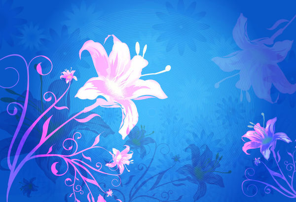 pink flower dream blue 