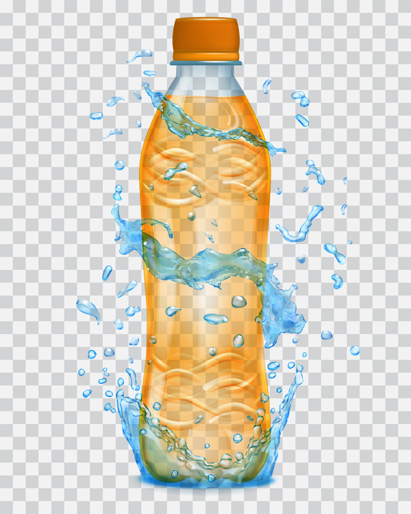yellow water splashes bottles 