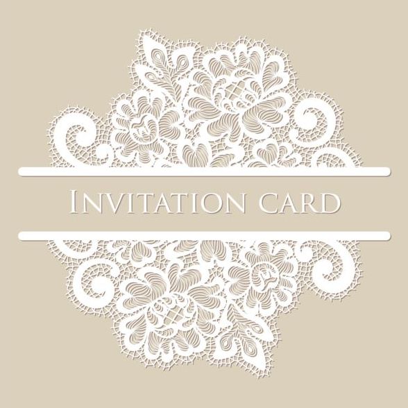 white lace invitation card 