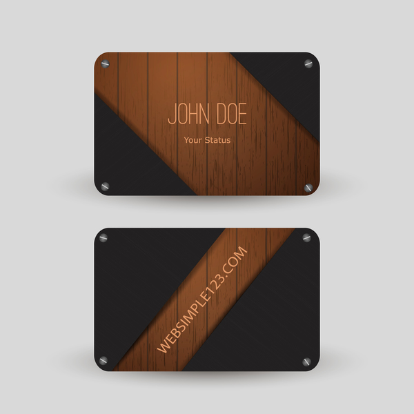 wooden metal card business 