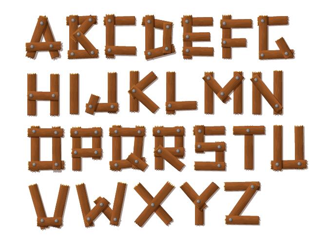 wood board alphabet 