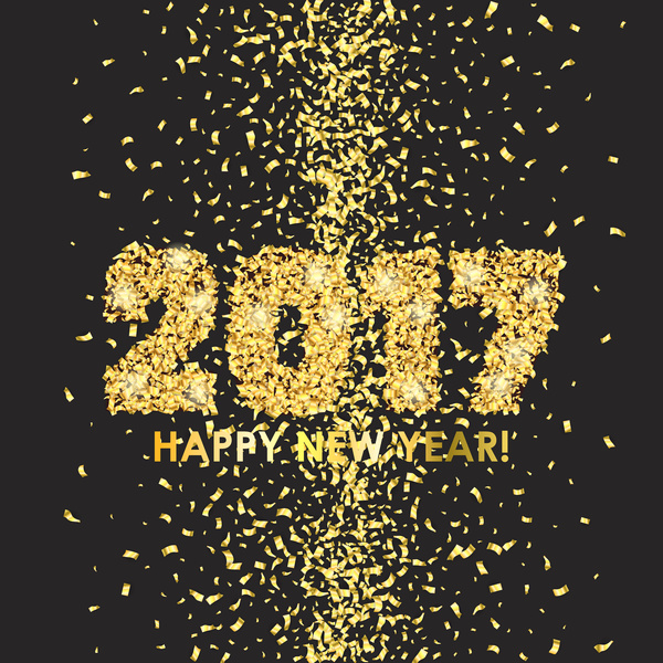 new year golden confetti 2017 