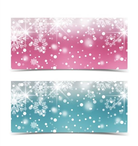 snowflake shiny christmas banners 