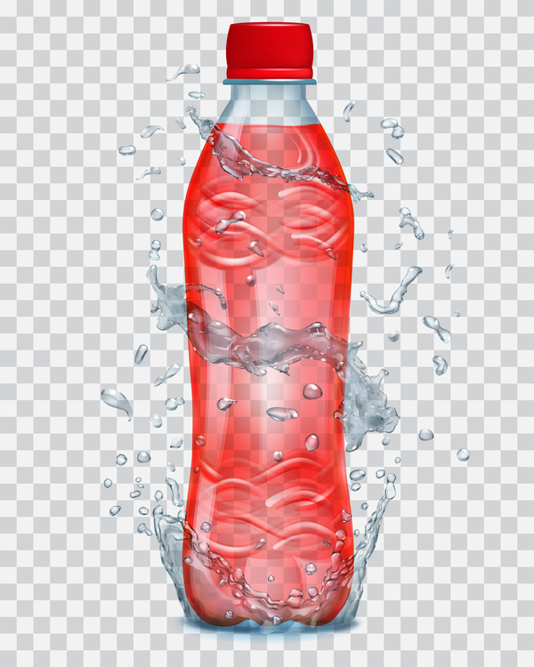 water splashes red bottles 