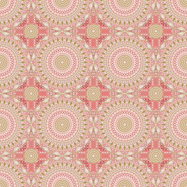 seamless pattern floral ethnic cricles 