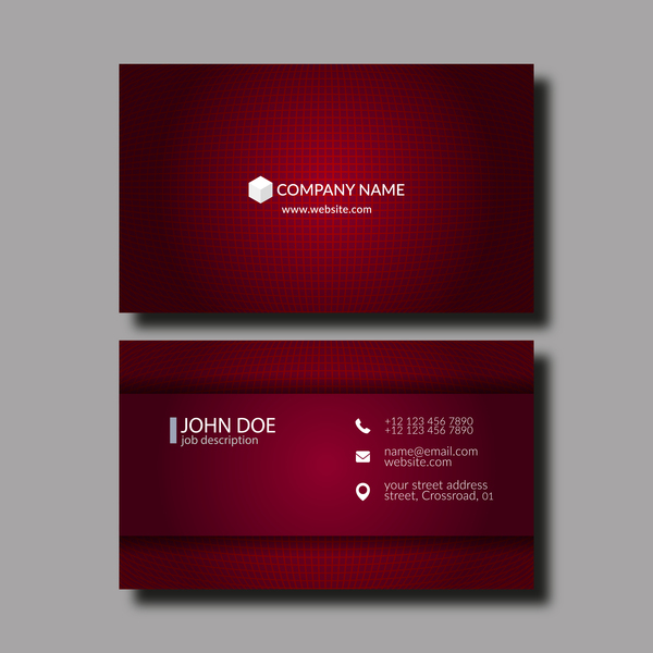 red dark business cards  