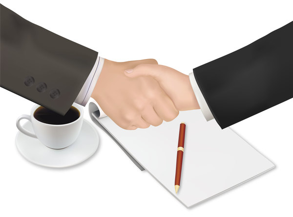 shut notepad handshake business 