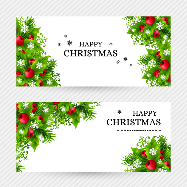 holly christmas banners 