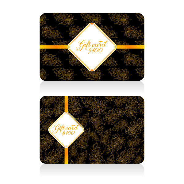 golden gift feathers card 