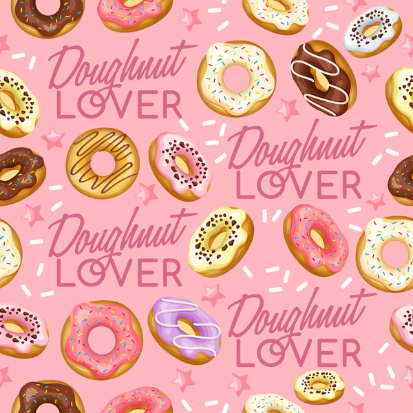 seamless pattern love doughnut 