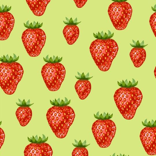 strawberries seamless red pattern 