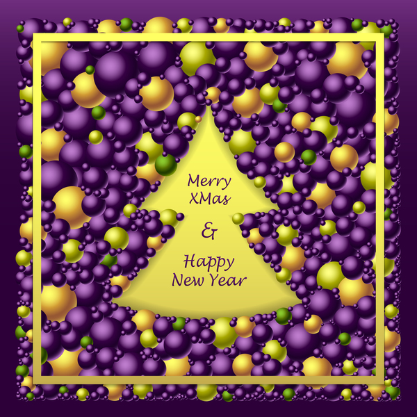 yellow purple merry from Frem christmas balls 