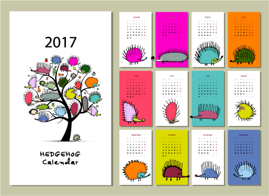 cartoon calendar 2017 