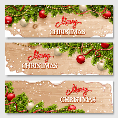 wooden christmas baubles banners 
