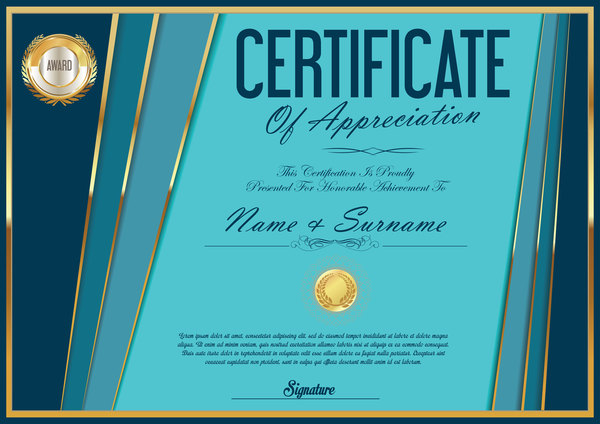 luxury golden certificate 