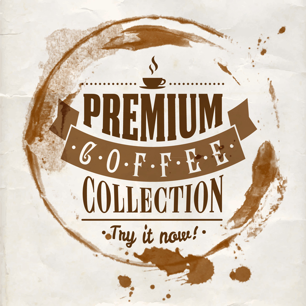 vintage labels grunge coffee 