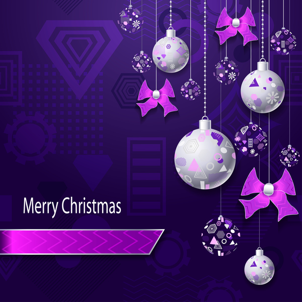 silver purple pink christmas bows balls 