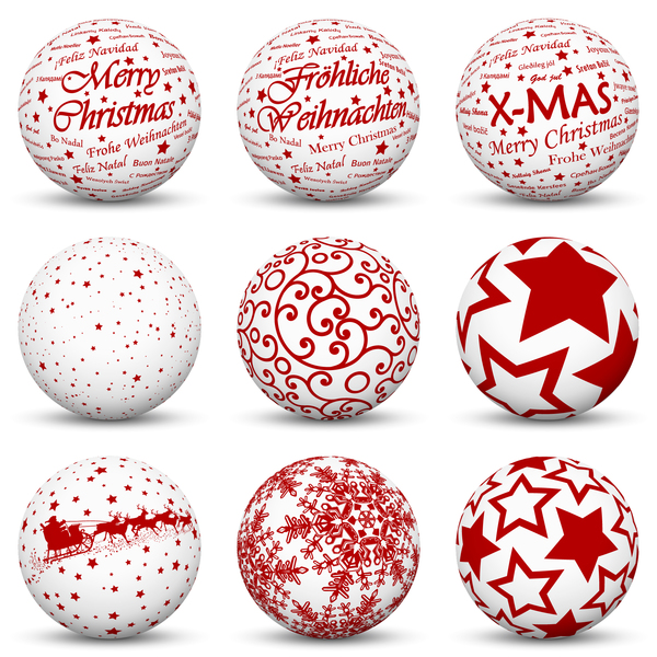 white red material christmas ball 