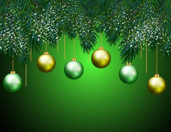 pine green christmas branches ball 