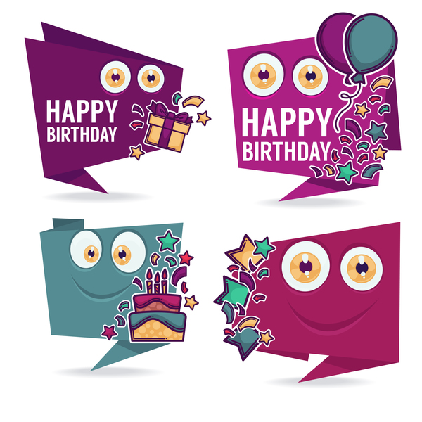 monsters labels happy birthday 