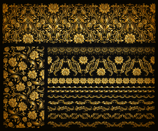 seamless pattern golden borders 