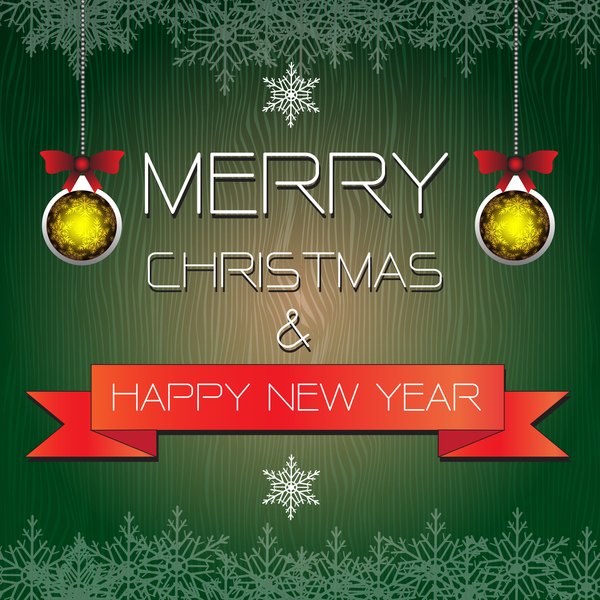 year new merry christmas card banner 
