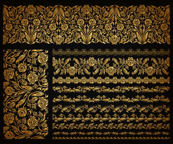 seamless pattern golden borders 