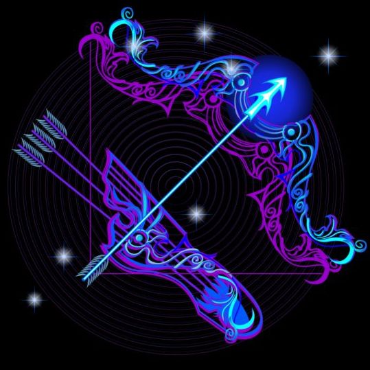 sign Sagittarius neon 