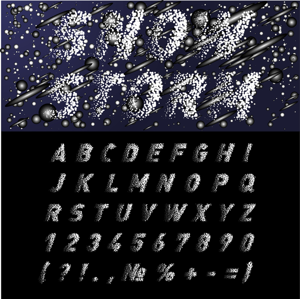 winter snow number alphabet 