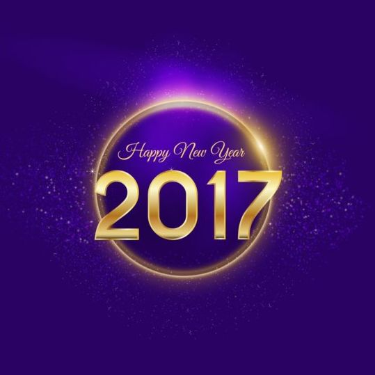 year purple new happy golden 2017 