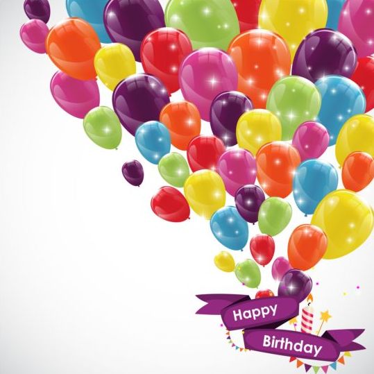 ribbon colorful birthday banner balloons 