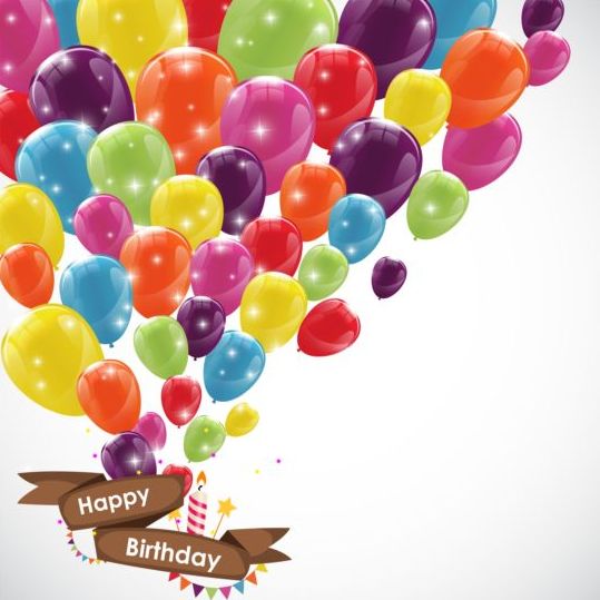 ribbon colorful birthday banner balloons 