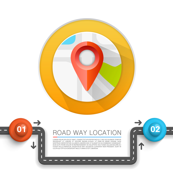 Way road location infographic coordinate 