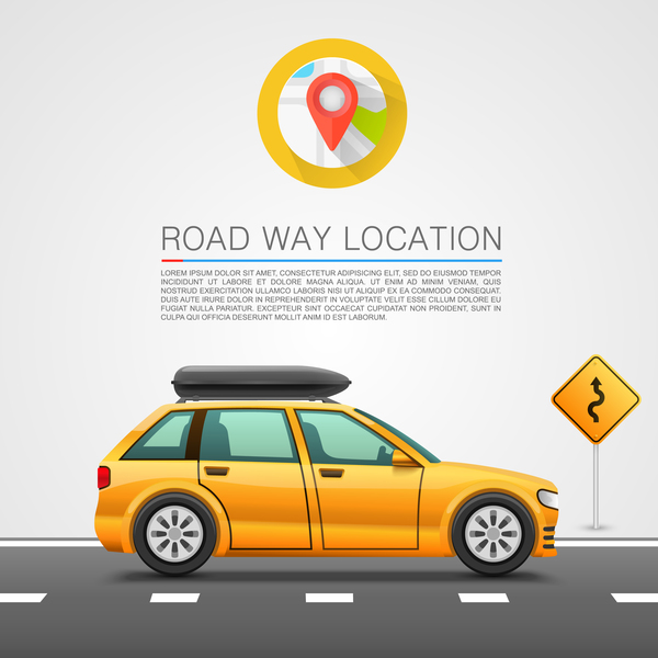 Way road location infographic coordinate 