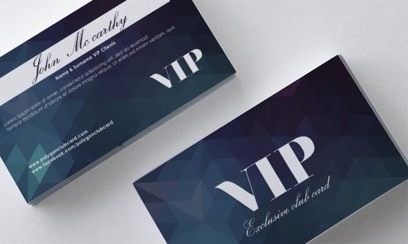 vip polygon front card blue back 