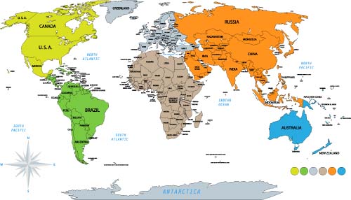 world maps colored 