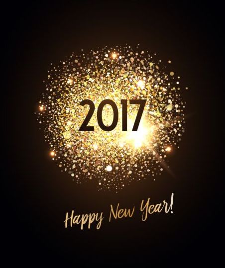year new gold Glitterning 2017 