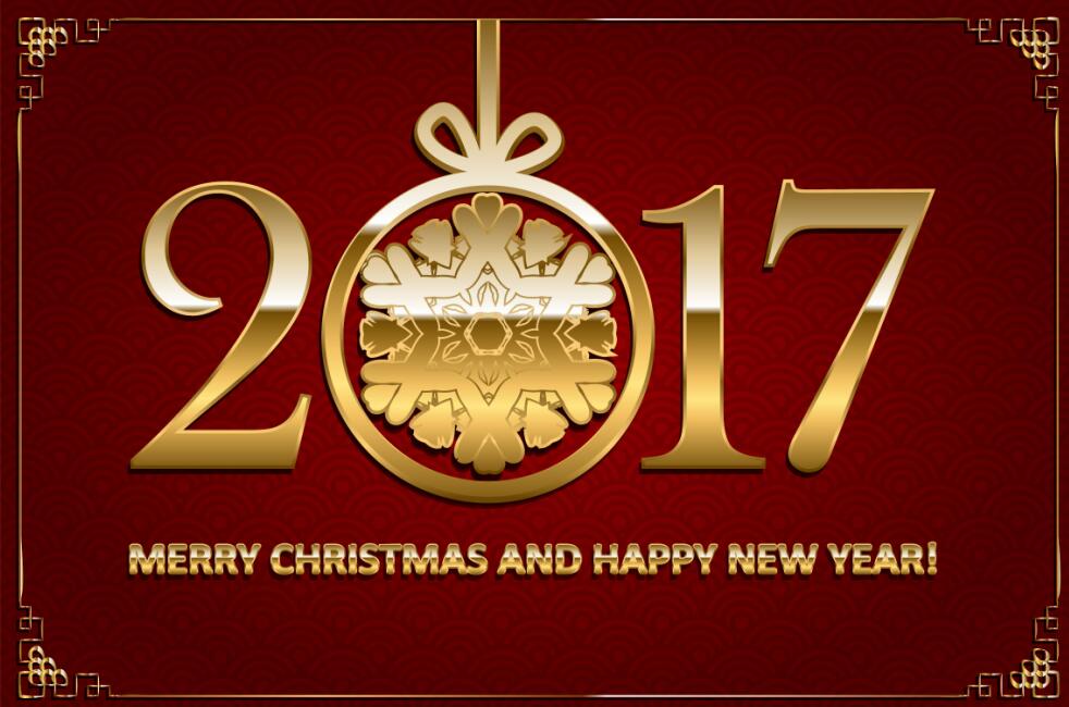year red new golden christmas 2017 